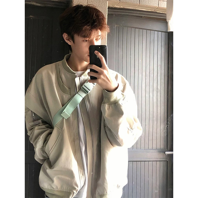 飞行员ma1棒球领夹克男秋冬季vibe高街潮牌宽松上衣时尚百搭外套