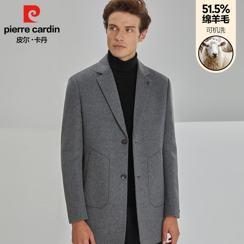 【设计师推荐+羊毛双面呢】男士商务中长款冬季呢大衣男装休闲