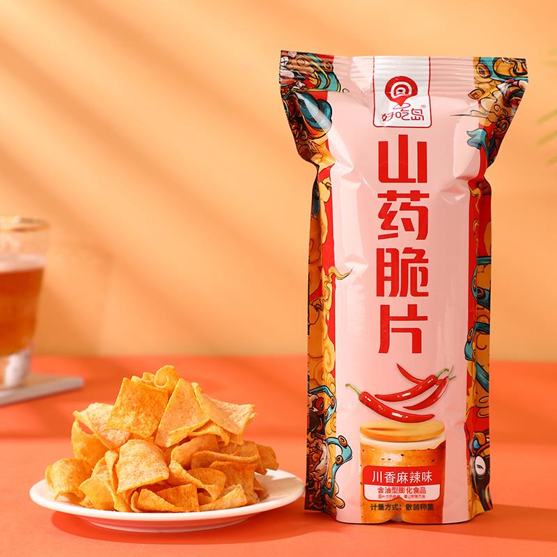吃岛山药薄片山药脆片网红零食办公室小吃锅巴薯片休闲食品整笋0g