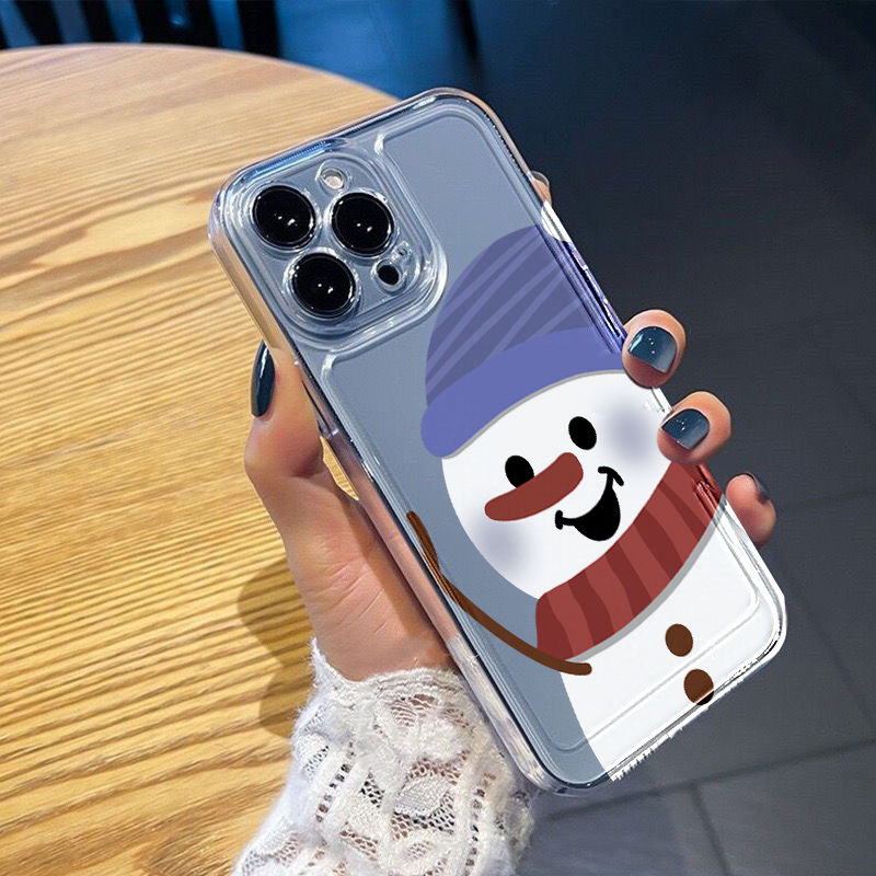 苹果15Pro硅胶透明14promax企鹅雪人VIVO/OPPO荣耀华为手机壳小米