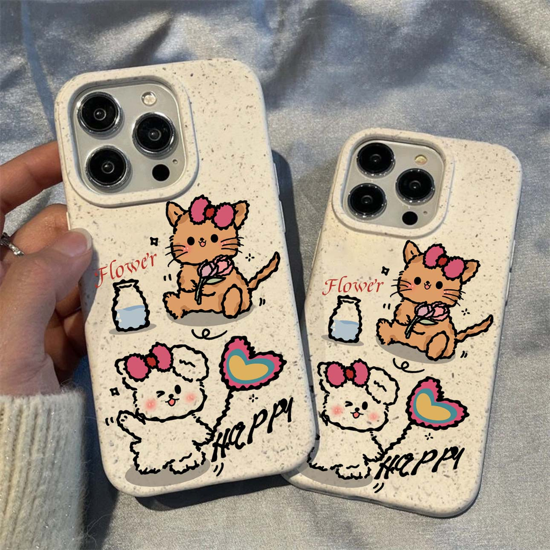 卡通小猫适用苹果15Pro硅胶14/13/12promax小众iPhone11手机壳软X