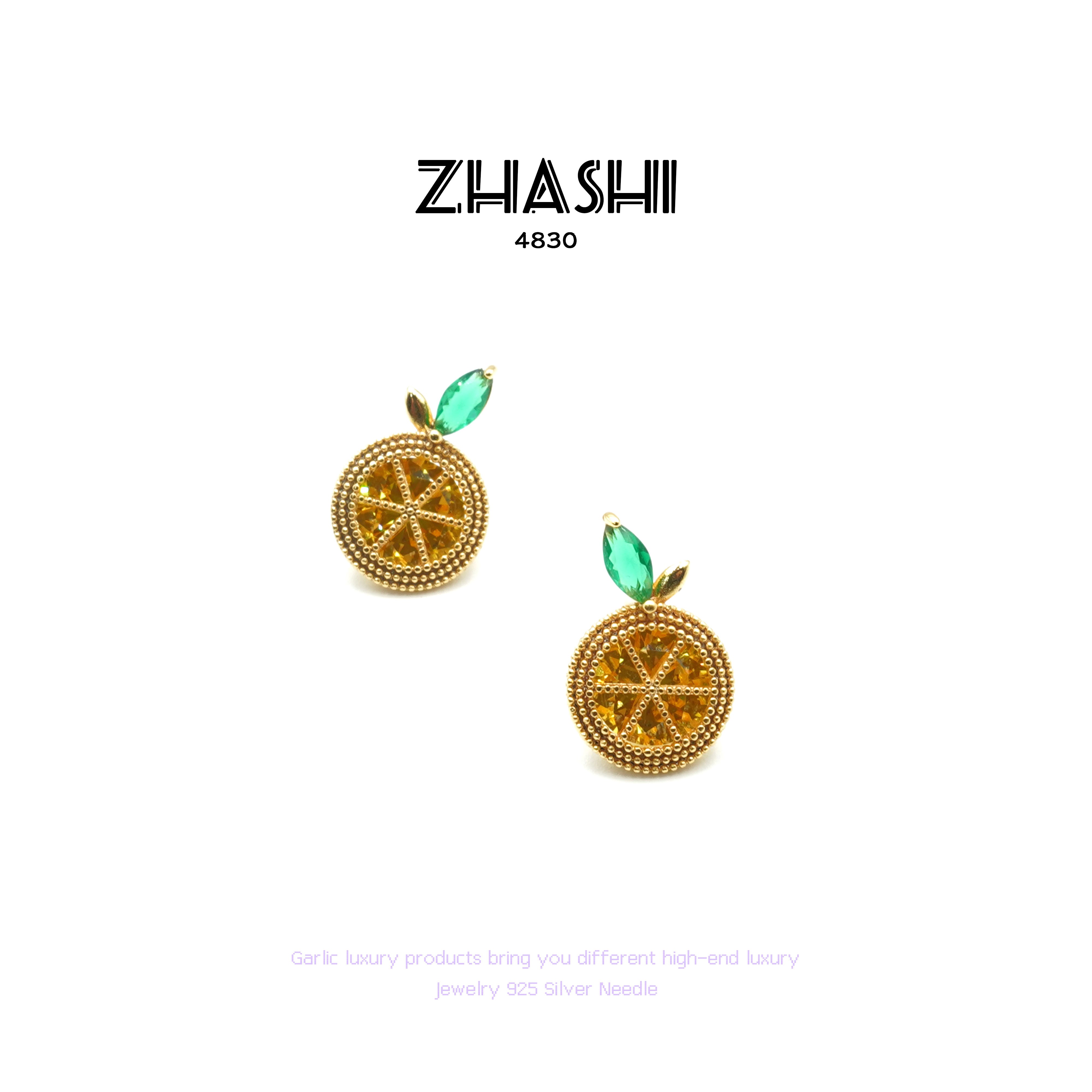 铜合金耳饰 时尚百搭日常通勤小巧精致高颜值高级感柠檬耳饰~4830