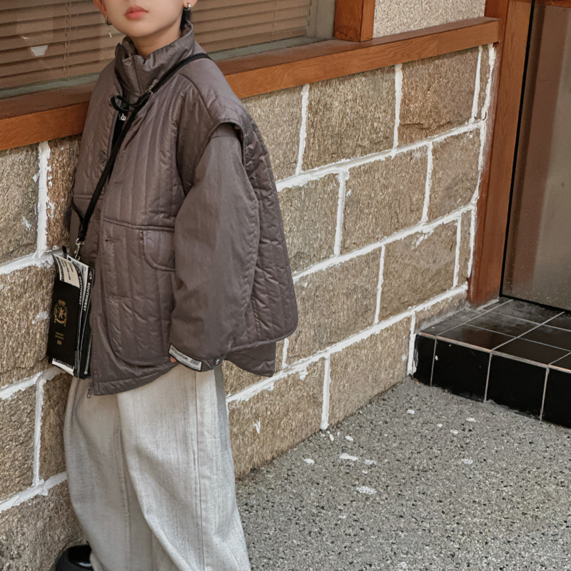 喜 2024【X】11月12日 儿童男童女童时尚咖色棉衣两件套8505-