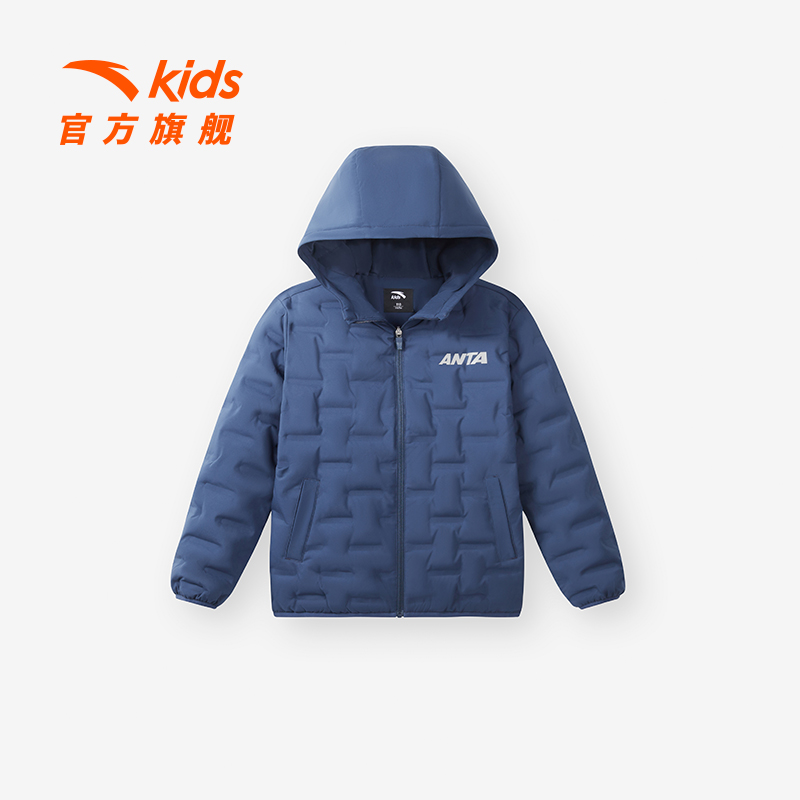 【管道羽绒】安踏儿童轻薄羽绒服2023冬季保暖连帽外套A372349925
