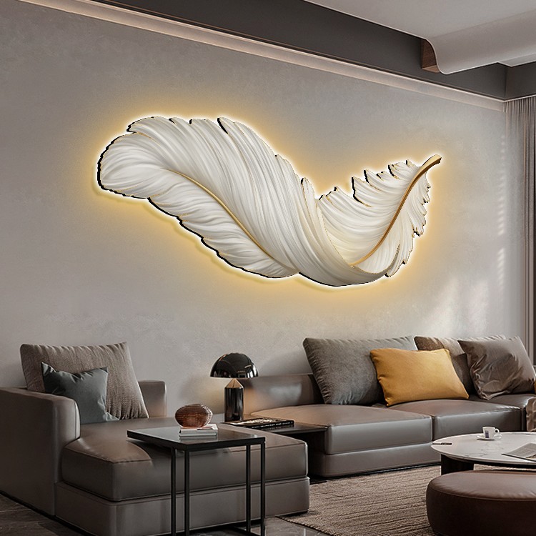 【银河】卧室床头装饰画现代简约沙发背景墙带灯客厅挂画150*55