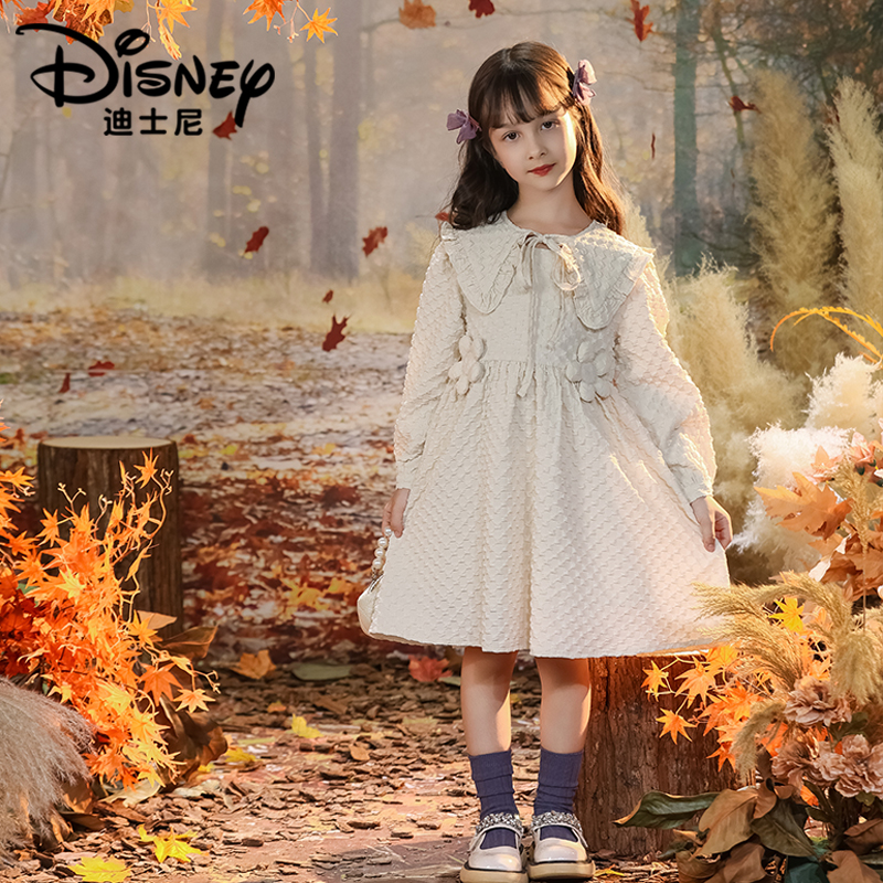 【XH】Disney/迪士尼女童秋季新款可拆卸大翻领公主裙XCE3SQ143