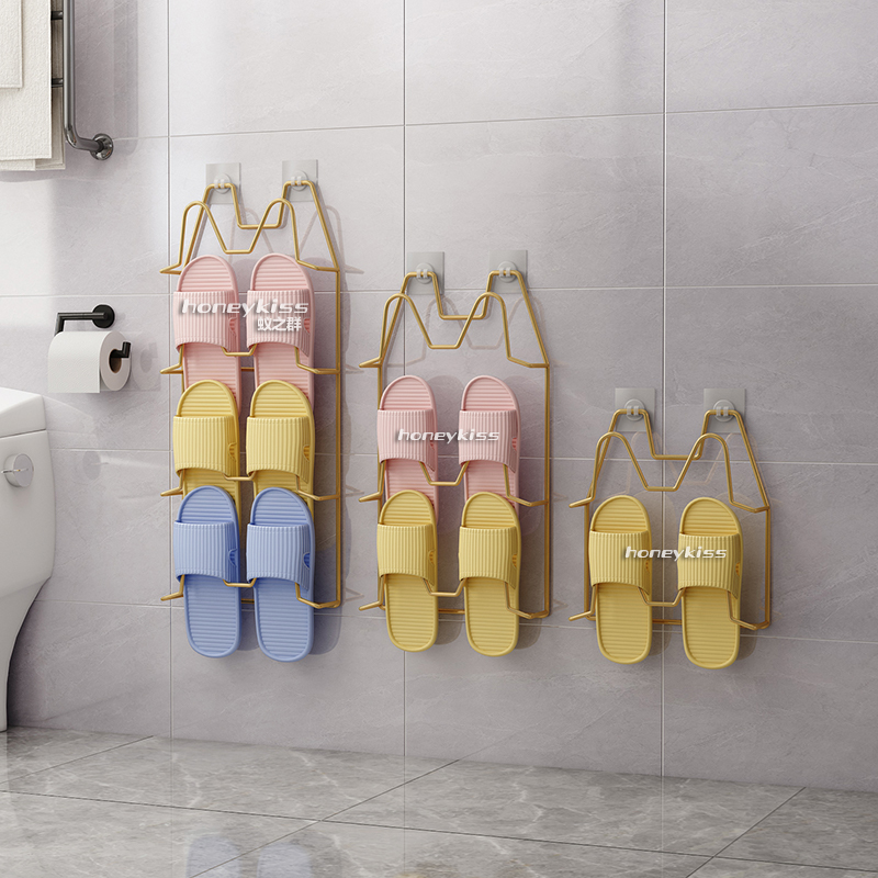 免打孔卫生间拖鞋架浴室拖鞋沥水架壁挂式门后拖鞋架浴室置物架