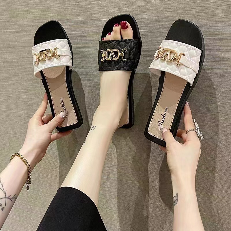 【福利款】潮仙女凉拖鞋外穿时尚平底鞋罗马风格小香风沙滩鞋子