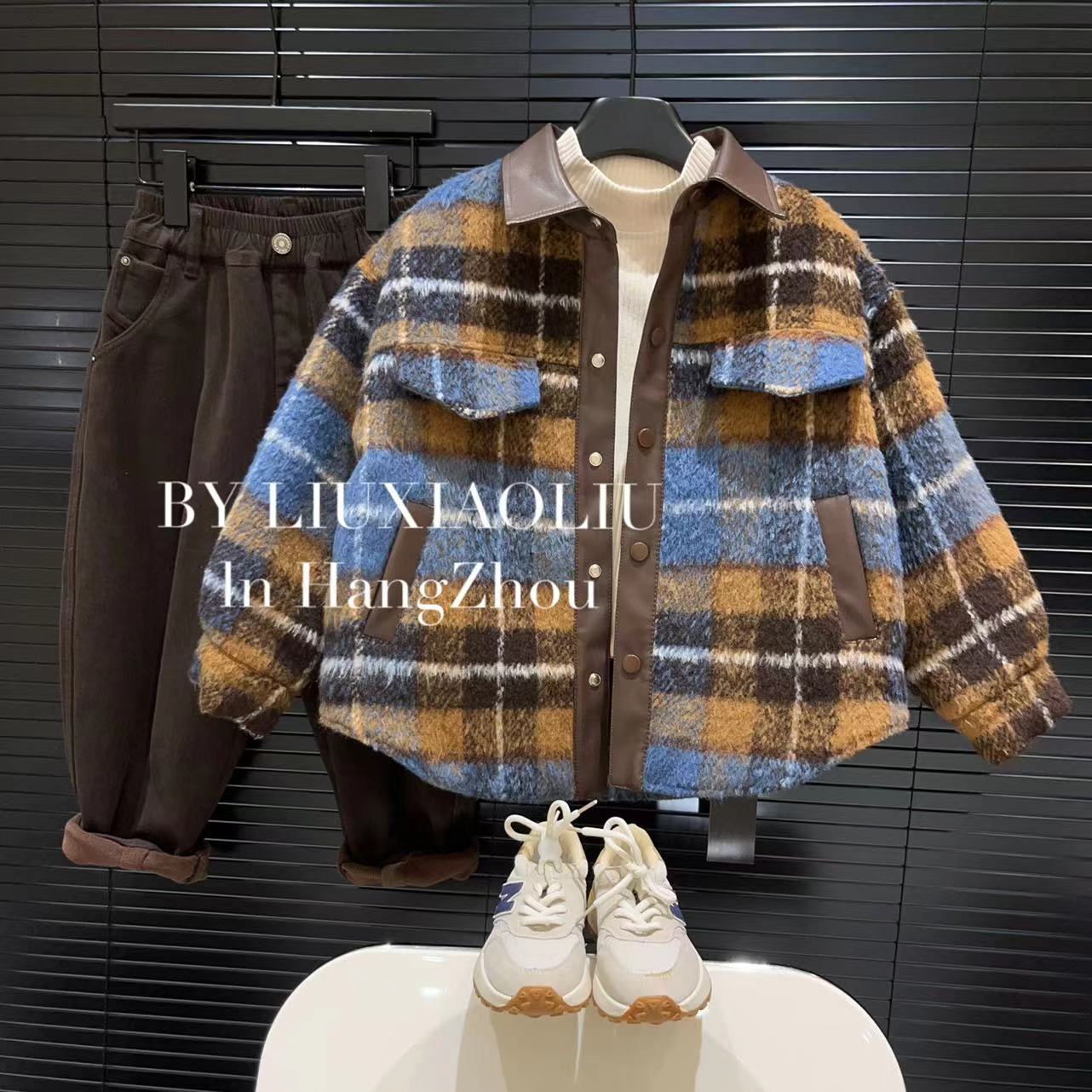 BY LIUXIAOLIU【狂野派对】韩版高货秋冬季儿童复古毛毛外套6578