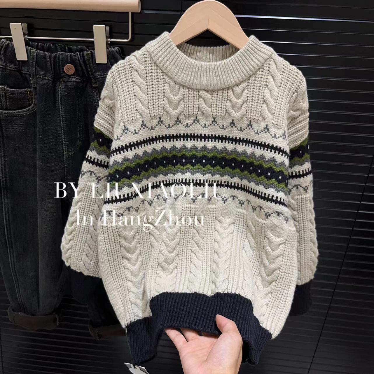 BY LIUXIAOLIU【迷雾森林】韩版高货秋冬季儿童加厚毛衣2883