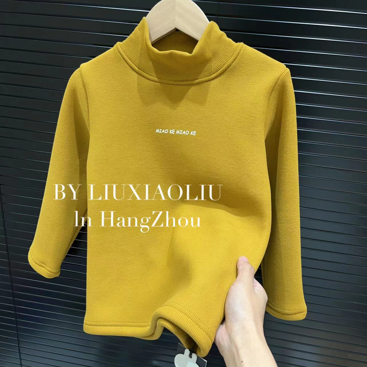 BY LIUXIAOLIU【冬日棉花糖】韩版高货秋冬季儿童加绒打底衫9530