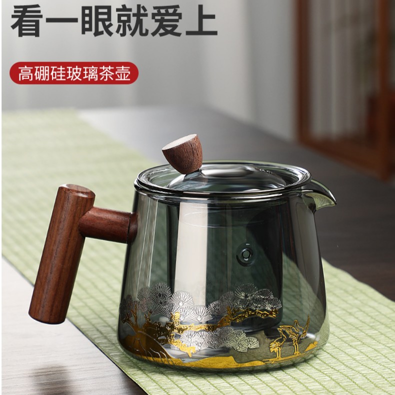 DZQ围炉煮茶壶耐热透明玻璃茶壶泡茶壶家用高硼硅加厚大容量茶具