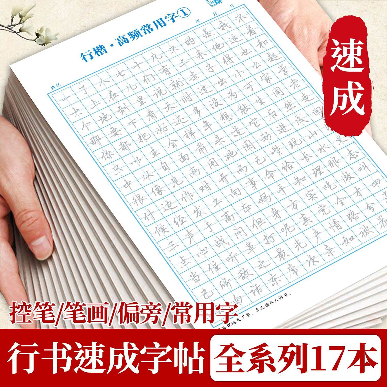 行楷练字帖成人控笔训练笔画偏旁初学者钢笔硬笔书法行书速成字帖