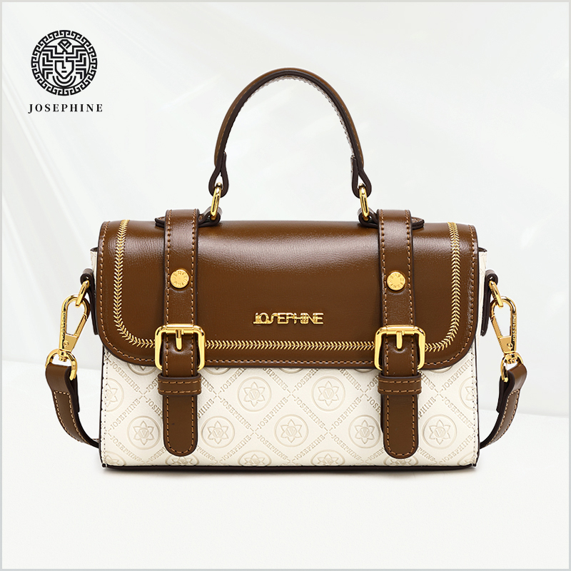Josephine/约瑟芬单肩时尚百搭轻奢潮流斜跨小方包经典拼色肩包
