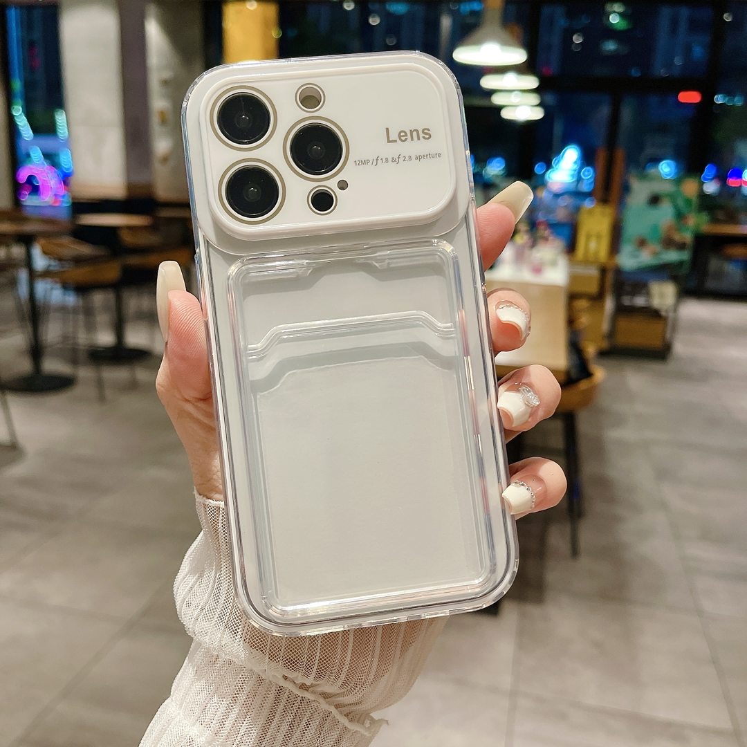 简约大视窗卡包苹果15promax手机壳透明防摔iPhone14/13pro防摔12