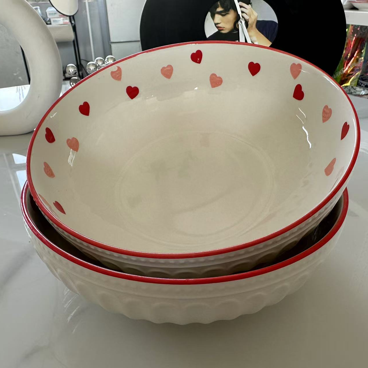 娜美爱心浮雕盆9英寸2个装 破损补发