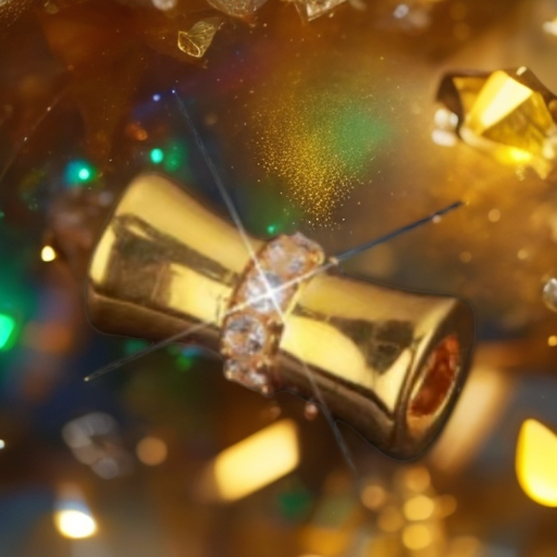 （七夕专享）18K金豪镶爆闪小蛮腰竹节DIY珠串配饰配件（一颗）