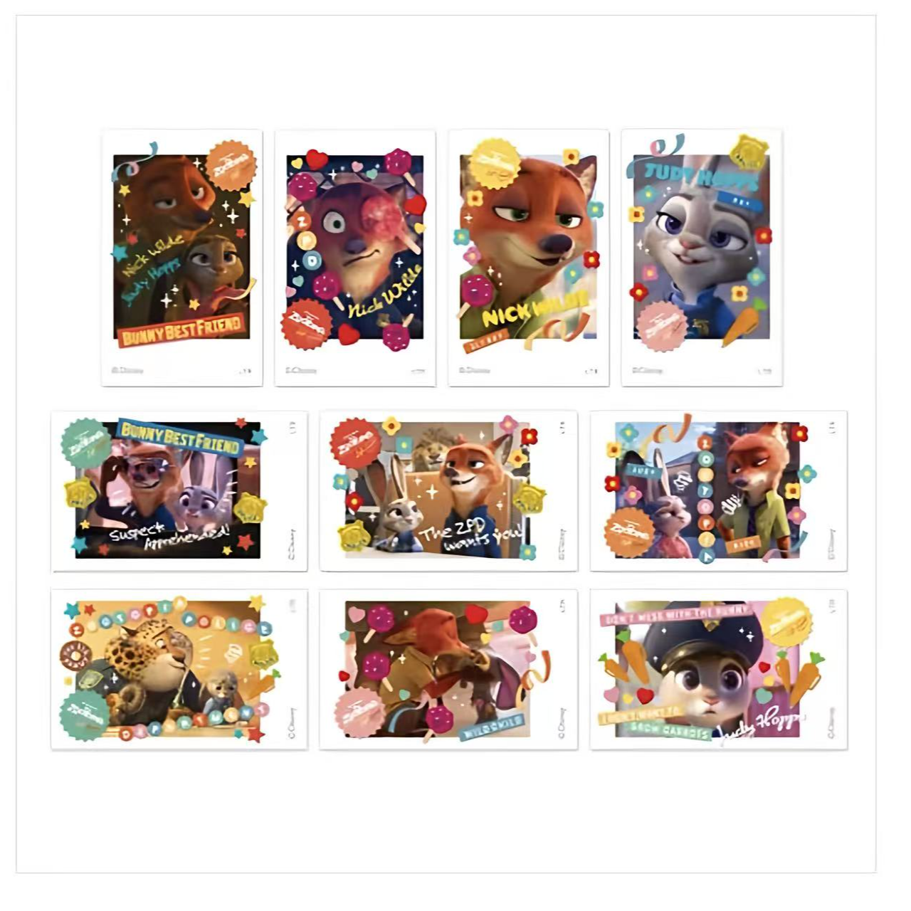 疯狂动物城CAFE贴纸/Panini贴纸/快闪吧唧/立牌 盲盒默认代拆
