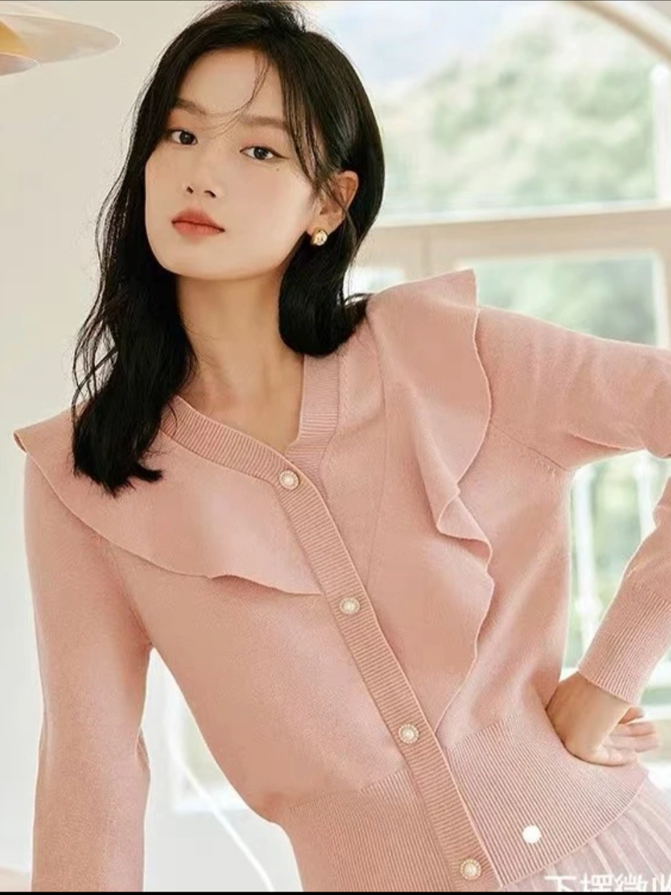 MC灰白双色双拉链毛衫