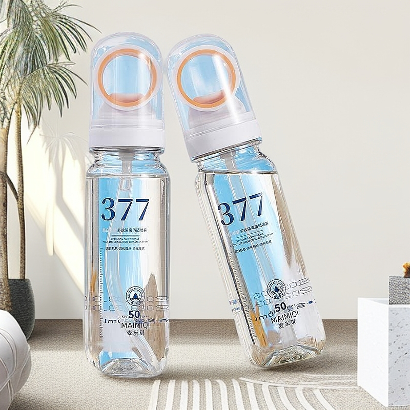 377美白抗皱多效隔离防晒喷雾防水防汗 防紫外线清透冰感小光圈