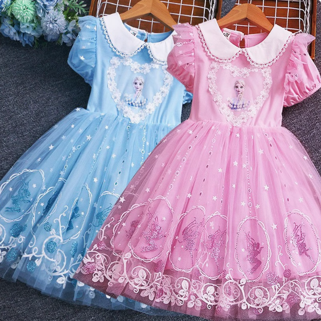 冰雪奇缘爱莎公主裙正版女童连衣裙夏装儿童生日裙子艾莎新款童装