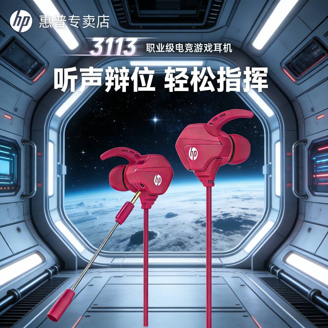 HP/惠普游戏耳机有线入耳式电竞耳麦手机电脑通用吃鸡辨位麦克风商品图