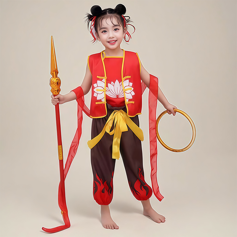 六一哪吒衣服童话动漫同款哪吒服装儿童全套男女童万圣节cos服装