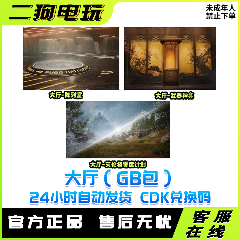 PUBG绝地求生艾伦格零度计划自定义大厅皮肤吃鸡游戏大厅兑换码