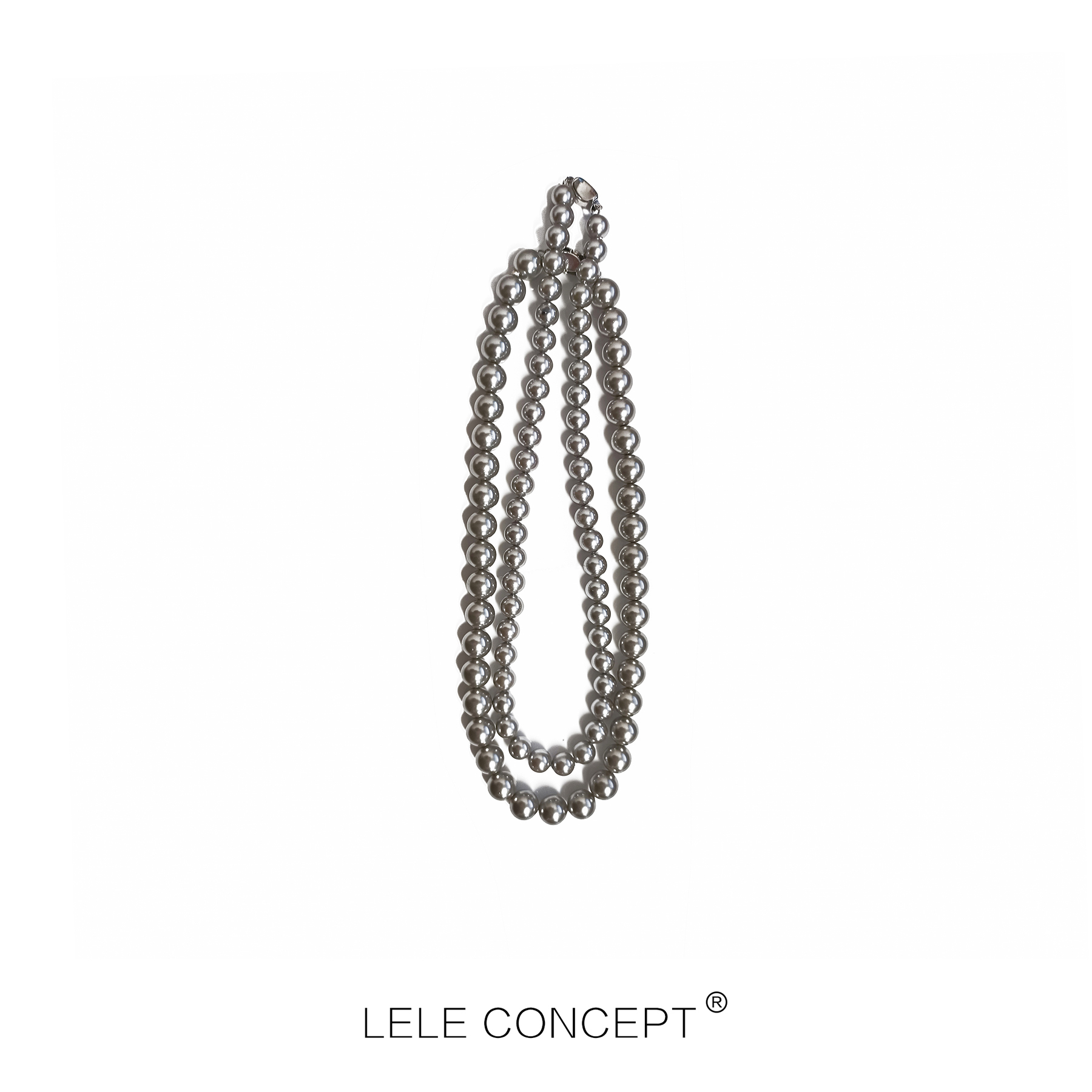 钛钢仿珍珠项链 【LELE】新款时尚百搭小众优雅大小珍珠套链SP0161