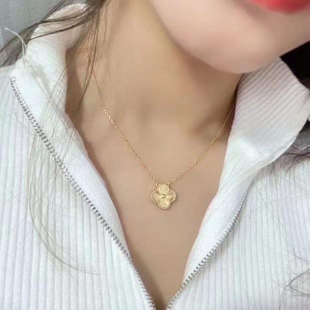 【Li059】拉丝工艺四叶项链气质轻奢百搭小众精致甜美