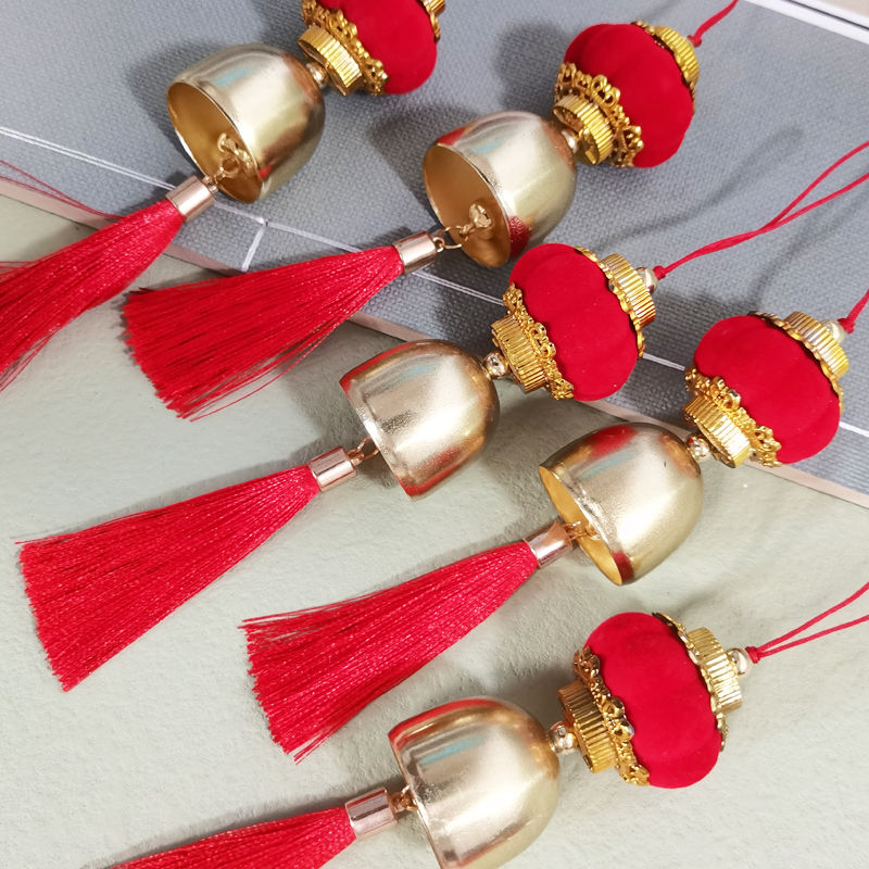 风铃喜庆铃铛带铃锤会响手工小铃铛风铃diy古风圣诞灯笼铃铛招财