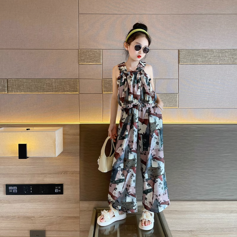 吊带套装女童2023新款洋气儿童网红夏装两件套时髦女大童夏款童装