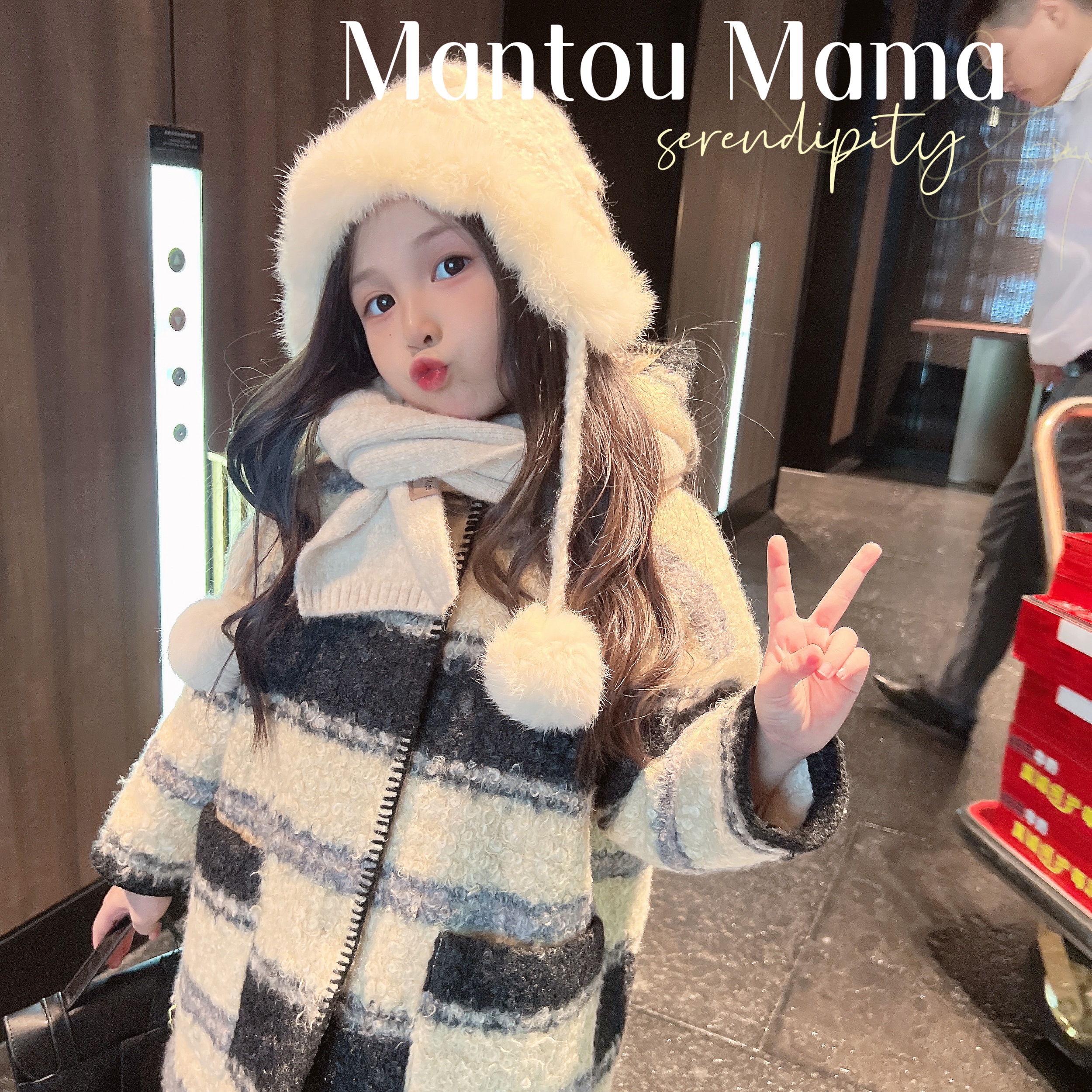 【Mt studio】一【现货】秋冬女童复古小众饼干毛呢大衣设计感外套