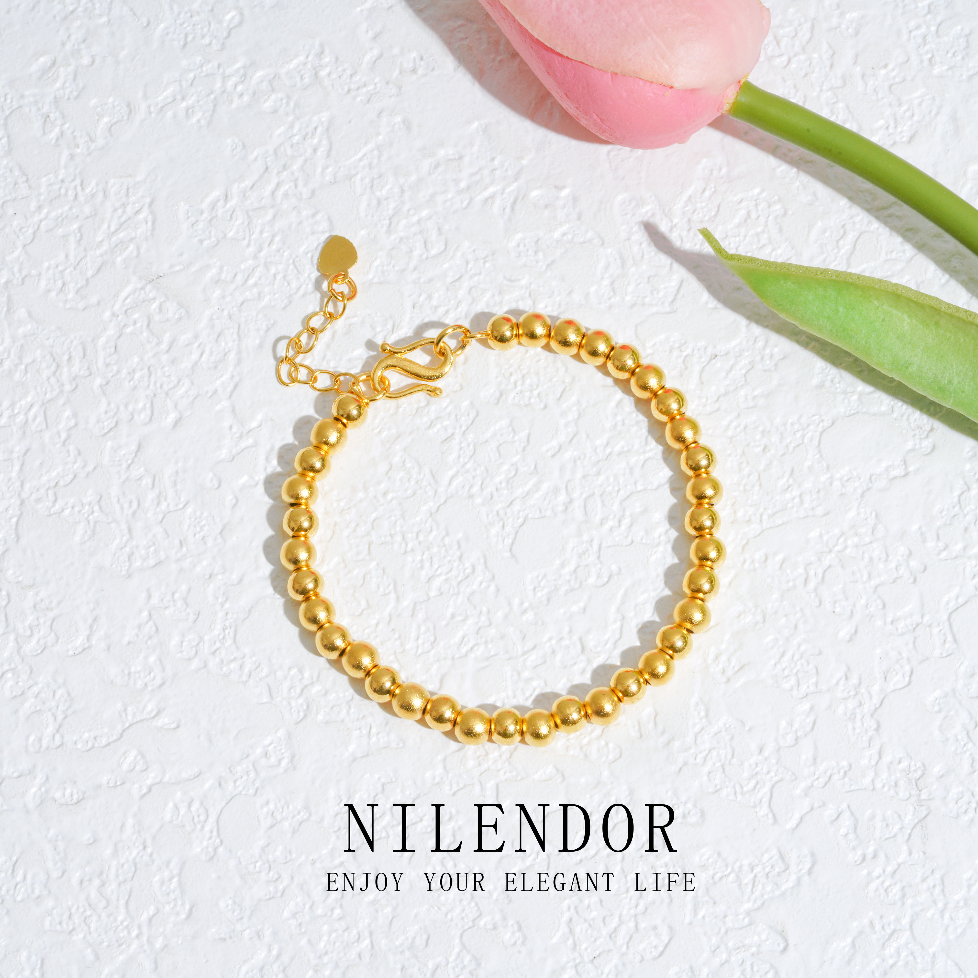 NILENDOR/昵兰 铜合金手链 SL-14简约时尚百搭民族风古法光珠手链