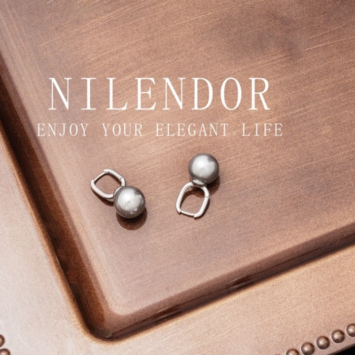 NILENDOR/昵兰 铜合金耳饰 ES-533高级法式复古时尚百搭珠珠耳环