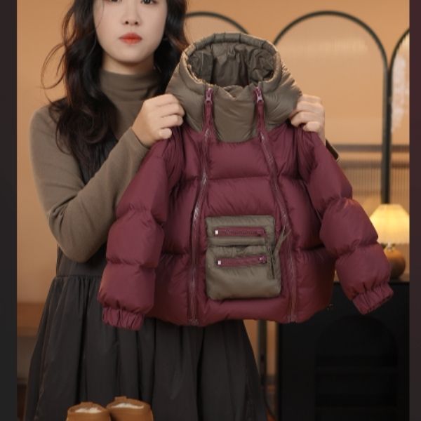 2023新款韩系秋冬男童女童加厚休闲时尚棉袄外套洋气短款连帽宽松