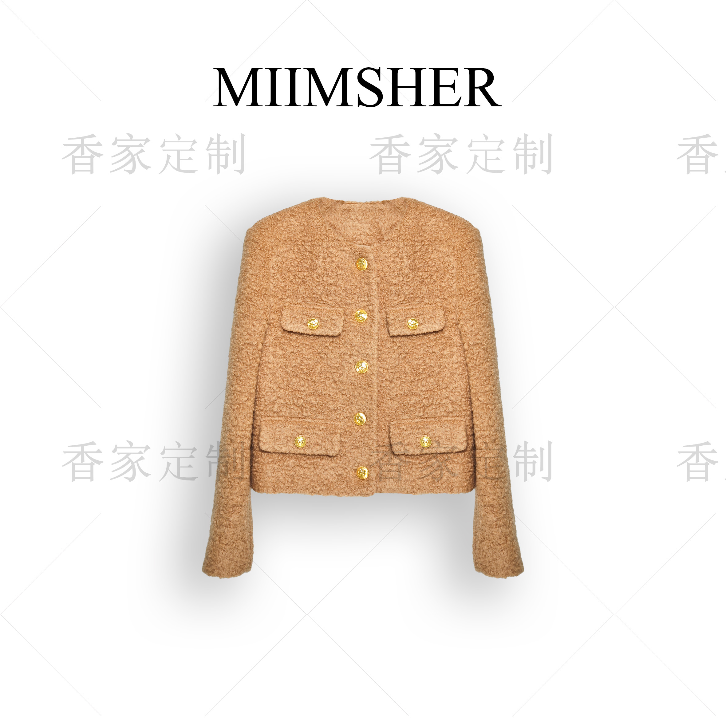 卡布奇诺小香短外套混纺小香风粗花呢名媛气质百搭时尚MS231266