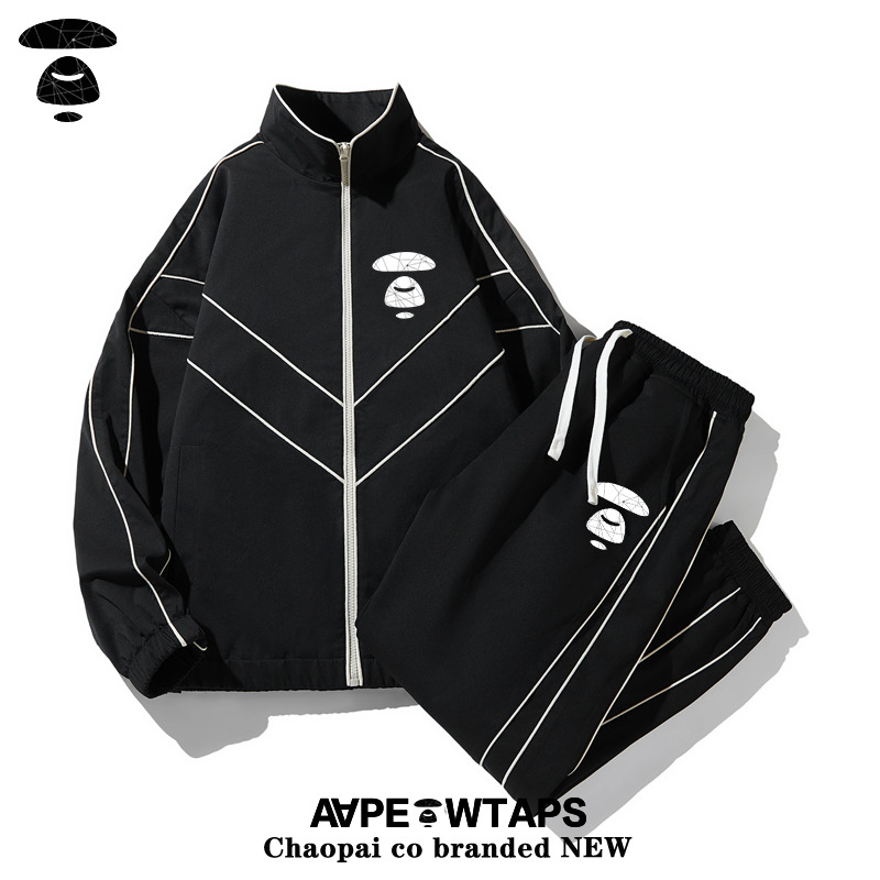 AAPE WTAPS外套套装开衫休闲春季潮流立领男士时尚百搭宽松连帽