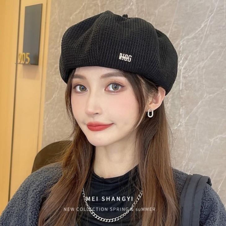 帽子女贝雷帽春秋新款ins网红南瓜帽圆脸显脸小八角帽蓓蕾画家帽