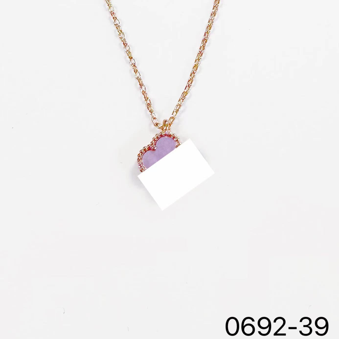 0692迷你时尚素款女士粉红简约项链