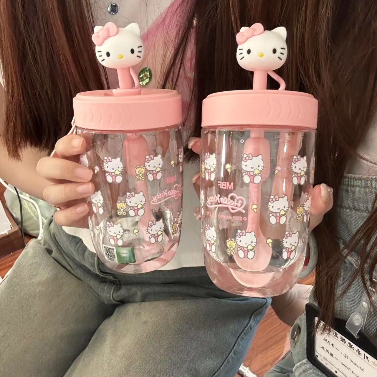 【甜甜】hellokitty水杯搅拌水杯可爱杯子学生网红爆款高颜值吸管杯