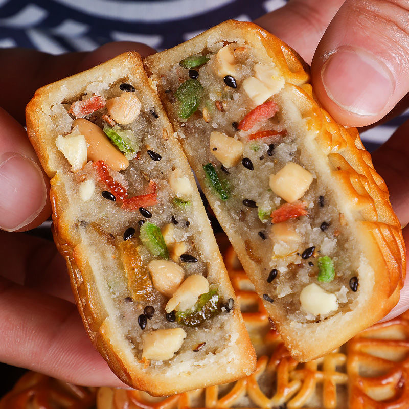 【100克大月饼】广式大五仁月饼老五仁月饼散装老式多口味香甜月饼