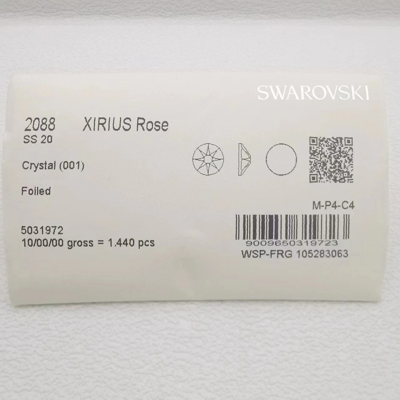 HH 美甲钻饰品正品施华洛2088平底SS20《5.0mm》白色F  10颗 超闪