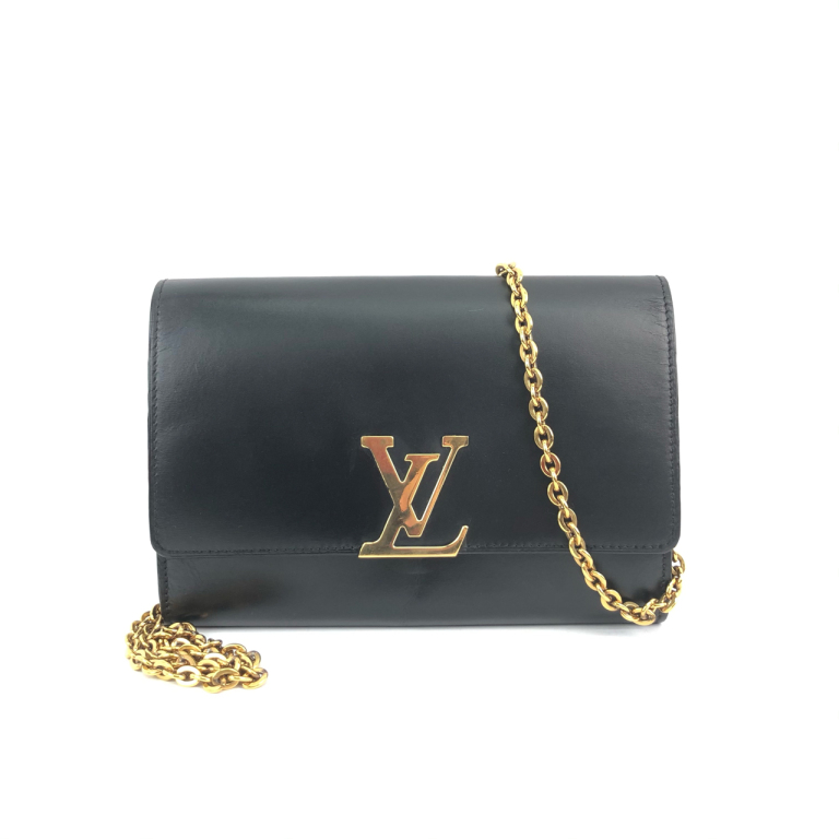 95新 LouisVuitton/路易威登 安洁利知之LV黑色链条单肩包17171H