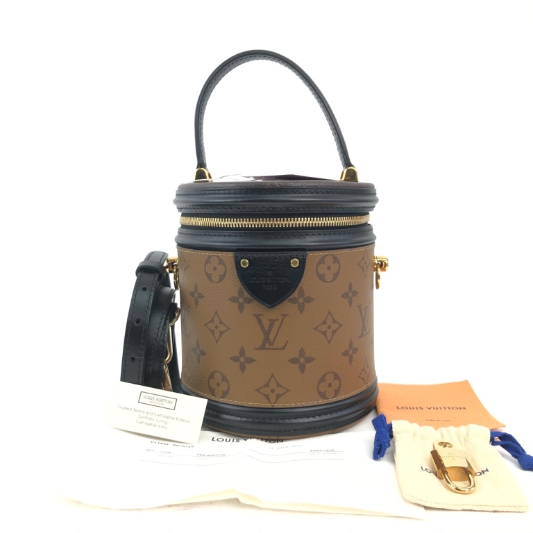 95新 LouisVuitton/路易威登 安洁利知之老花发财桶单肩包17681