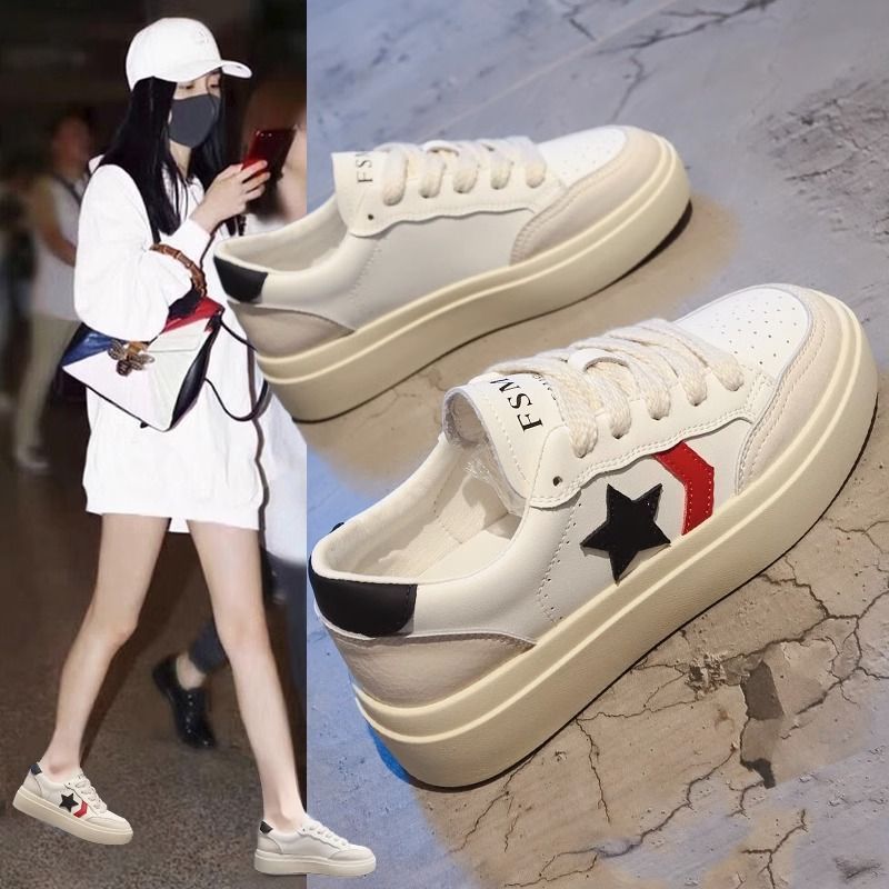 秋冬季回力休闲星星小白鞋女款2023新款板鞋厚底学生运动女鞋网红