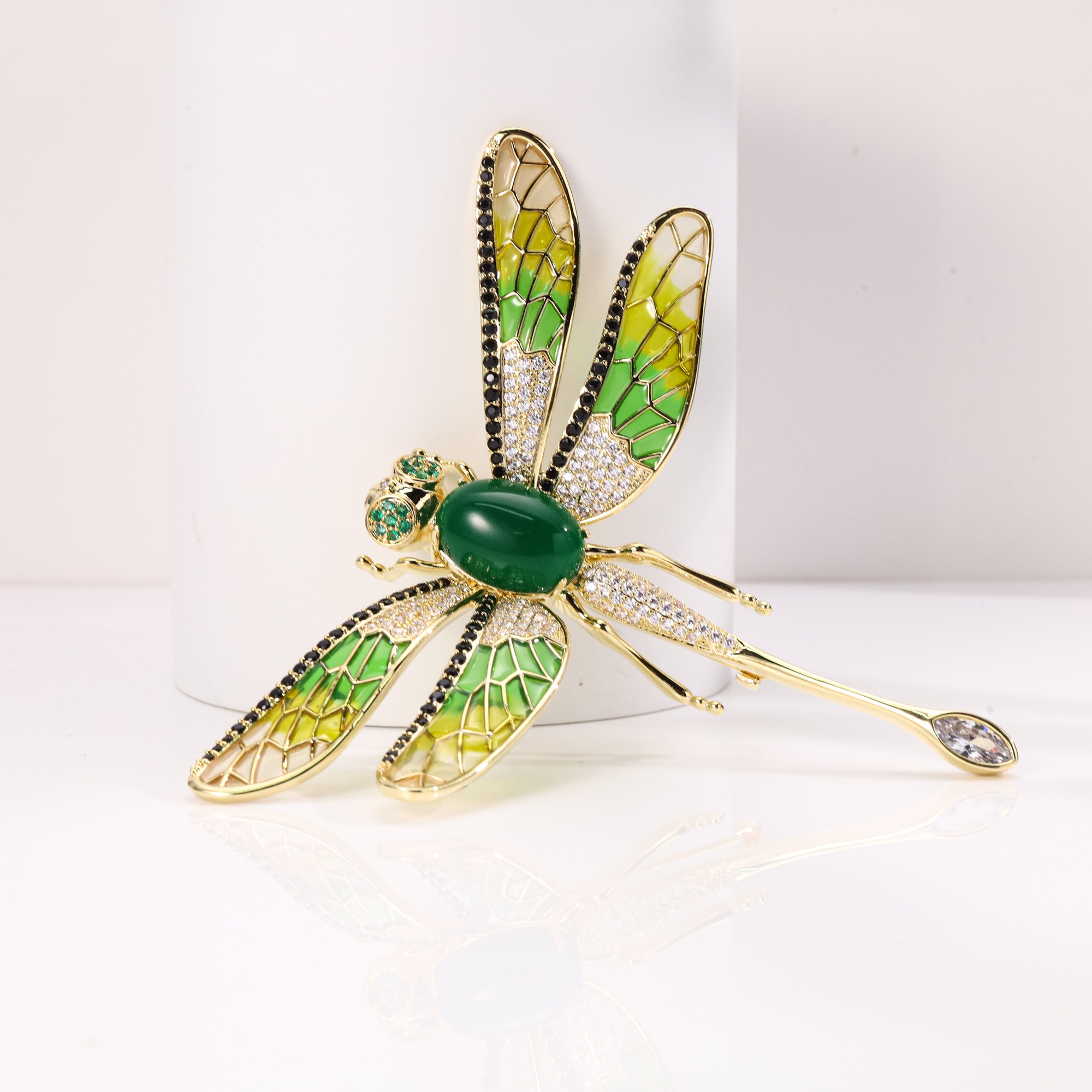 铜合金胸针 SD013 西班牙★ 铜合金绿翠翠蜻蜓胸针