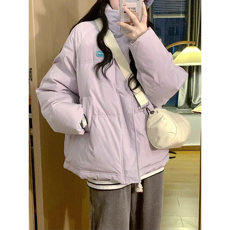 艾格丽芙琳美式短款棉衣女2023年冬季高领宽松棉服保暖加厚面包服