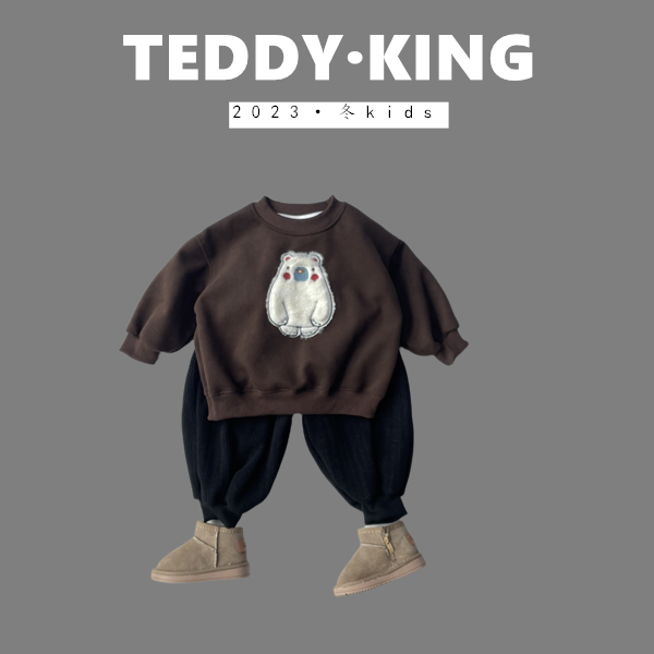 【Teddy King】2023冬 中小童 韩版  小熊卫衣  X2354