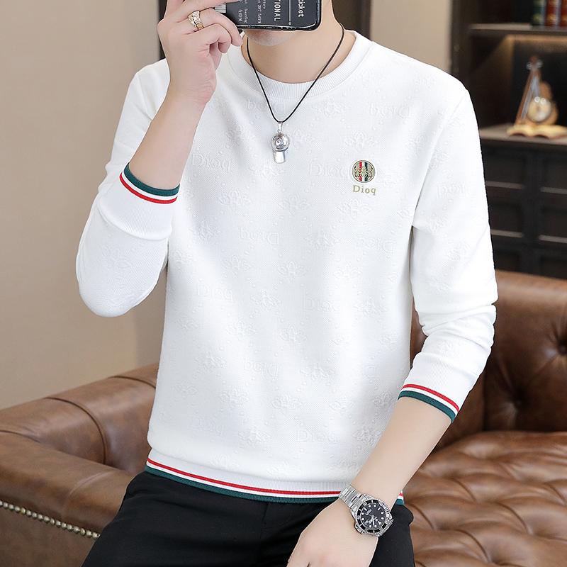 高档欧货卫衣男士春秋款时尚帅气打底衫潮流百搭长袖体恤品质男装